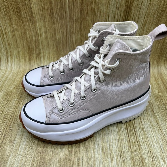 Converse Run Star Hike Hi Women's 7.5 Smoke Pink Leather Shoes Sneakers 169242C - Picture 3 of 10